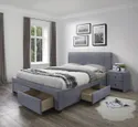 Двуспальная кровать HALMAR С ящиками Modena 3 160x200 см серая фото thumb №2