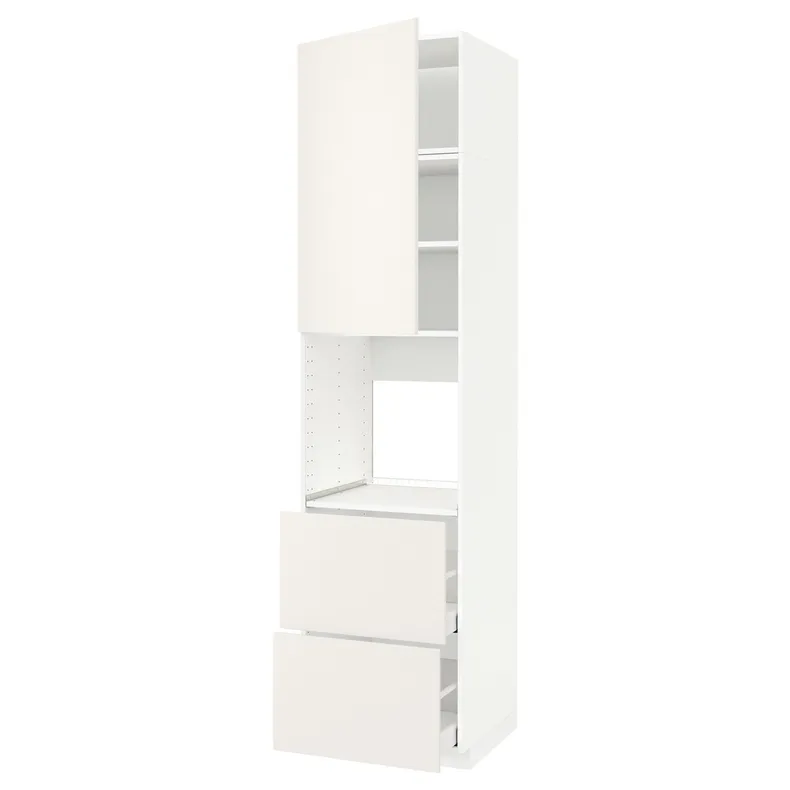 IKEA METOD МЕТОД / MAXIMERA МАКСИМЕРА, высокий шкаф д / духовки+дверь / 2ящика, белый / белый, 60x60x240 см 494.684.64 фото №1