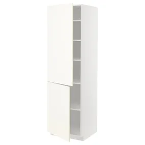 IKEA METOD МЕТОД, висока шафа із полицями / 2 дверцят, білий / ВАЛЛЬСТЕНА білий, 60x60x200 см 595.073.18 фото