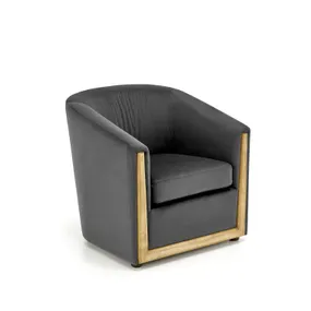 М'яке крісло оксамитове HALMAR ENRICO BLUVEL 14, сірий фото