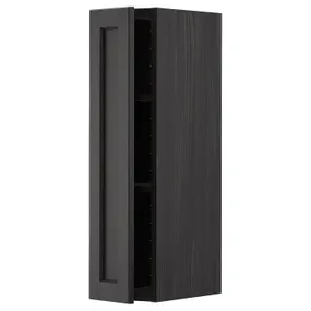 IKEA METOD МЕТОД, навесной шкаф с полками, черный / Лерхиттан с черными пятнами, 20x80 см 694.586.52 фото