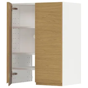 IKEA METOD МЕТОД, настінн шаф д / витяжки з полиц / дверц, білий / Voxtorp імітація. дуб, 60x80 см 295.380.62 фото