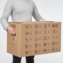 IKEA DUNDERGUBBE ДУНДЕРГУББЕ, коробка для переїзду, коричневий, 64x34x40 см/80 л 405.345.62 фото thumb №2