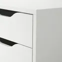 IKEA ALEX АЛЕКС, тумба с ящиками на колесах, белый / черный, 36x76 см 594.222.20 фото thumb №4