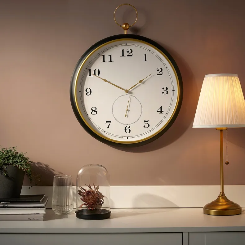 IKEA KUTTERSMYCKE КУТТЕРСМЮККЕ, настінний годинник, чорний, 46 см 105.205.14 фото №2