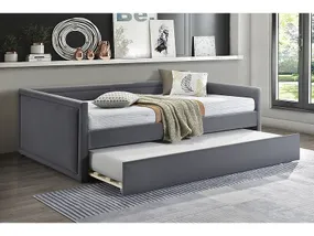 Ліжко односпальне SIGNAL Elmo 120x200 см, сірий фото