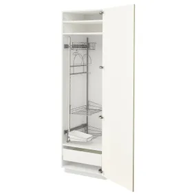 IKEA METOD МЕТОД / MAXIMERA МАКСІМЕРА, висока шафа із приладд д / прибирання, білий / ВАЛЛЬСТЕНА білий, 60x60x200 см 695.074.12 фото