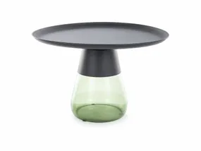 Журнальный столик круглый SIGNAL TIFFANY B, 70 см, матовый черный/зеленый фото