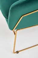 Кресло мягкое HALMAR SOFT 3 золотой каркас, темно-зеленый фото thumb №8