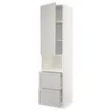 IKEA METOD МЕТОД / MAXIMERA МАКСИМЕРА, высокий шкаф д / СВЧ / дверца / 2ящика, белый / светло-серый, 60x60x240 см 394.700.52 фото thumb №1