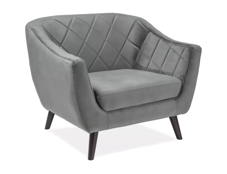 Кресло мягкое бархатное SIGNAL MOLLY 1 Velvet, серый фото №1