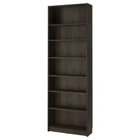 IKEA BILLY БІЛЛІ, книжкова шафа з верхньою полицею, темно-коричневий під дуб, 80x28x237 см 295.818.85 фото