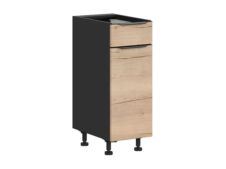 BRW Sole L6 30 см правосторонний кухонный шкаф с выдвижным ящиком дуб галифакс натур, Черный/дуб галифакс натур FM_D1S_30/82_P/SMB-CA/DHN фото №2