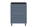 BRW Кухонный цокольный шкаф Verdi 60 см с выдвижными ящиками mystic matt, черный/матовый FL_D2S_60/82_2SMB/B-CA/MIM фото thumb №1