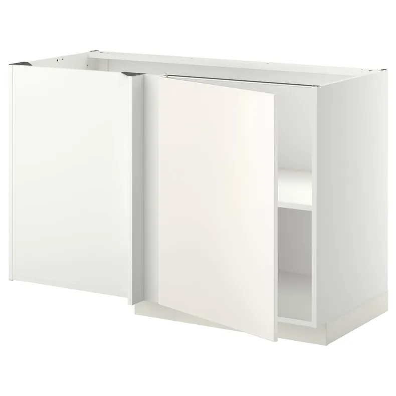 IKEA METOD МЕТОД, угловой напольный шкаф с полкой, белый / белый, 128x68 см 794.589.01 фото №1