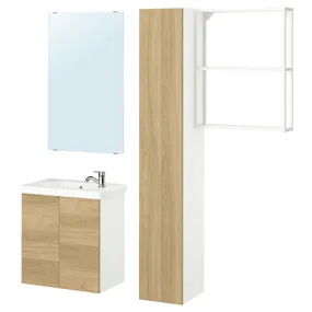 IKEA ENHET ЭНХЕТ, ванная, белый/имит. дуб, 64x33x65 см 695.470.93 фото