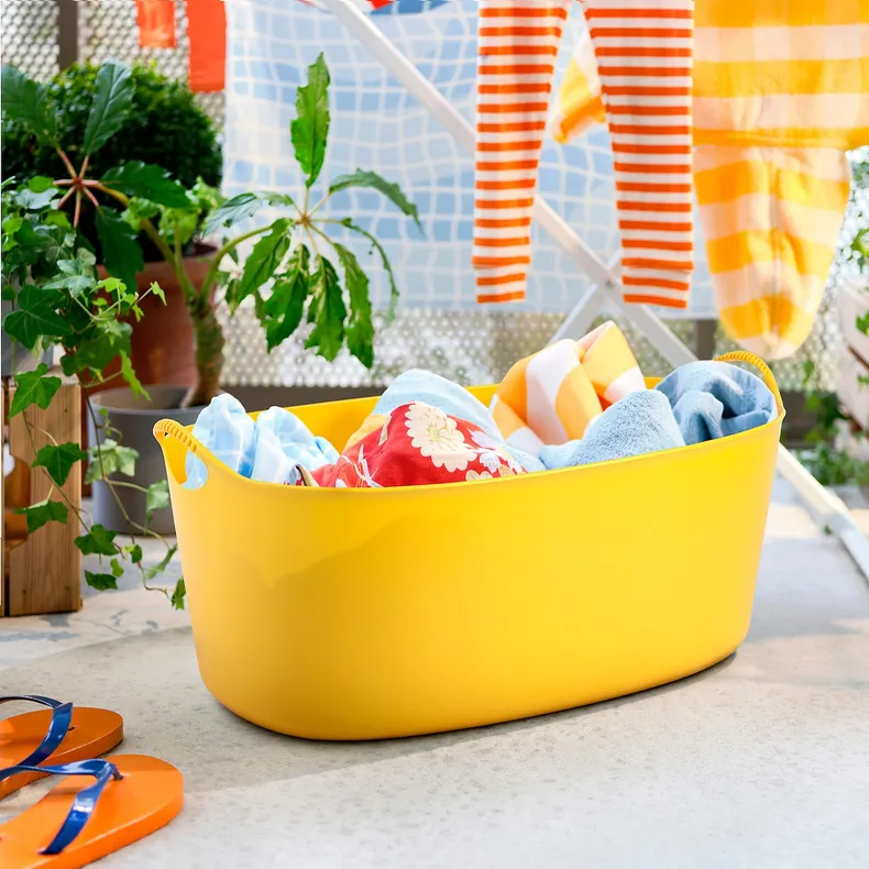 IKEA TORKIS ТОРКІС, гнучкий кошик д/білиз/кімн/вуличний, жовтий, 35 l 505.791.64 фото №2