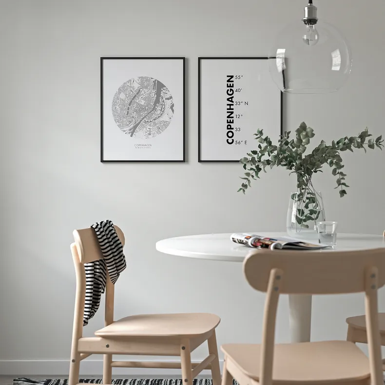 IKEA BILD БІЛЬД, постер, координати, Копенгаген, 40x50 см 805.816.36 фото №2