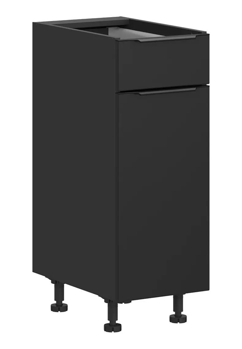 BRW Кухонный шкаф Sole L6 30 см левосторонний с ящиком soft-close черный матовый, черный/черный матовый FM_D1S_30/82_L/STB-CA/CAM фото №2