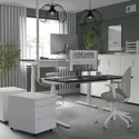 IKEA MITTZON МІТТЗОН, стіл регульований, електричний ОКЛ попелястий чорний / білий, 160x80 см 395.302.30 фото thumb №3