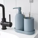 IKEA GANSJÖN ГАНШЕН, набір для ванної кімнати 3 предмети, світло-сіро-блакитний 605.553.89 фото thumb №2