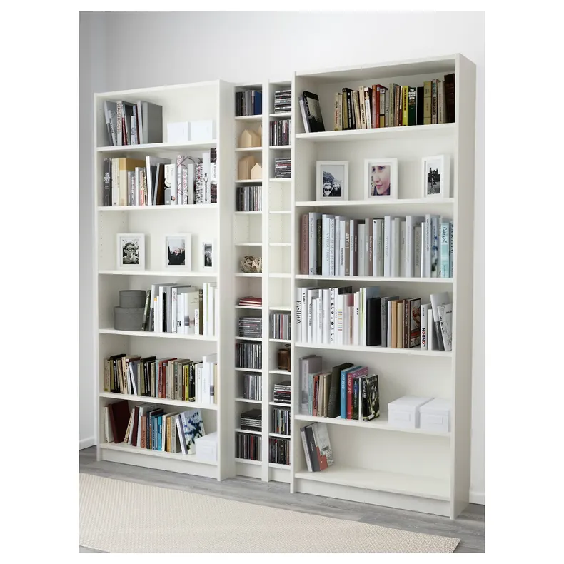 IKEA BILLY БІЛЛІ / GNEDBY ГНЕДБЮ, книжкова шафа, білий, 200x28x202 см 990.178.36 фото №2
