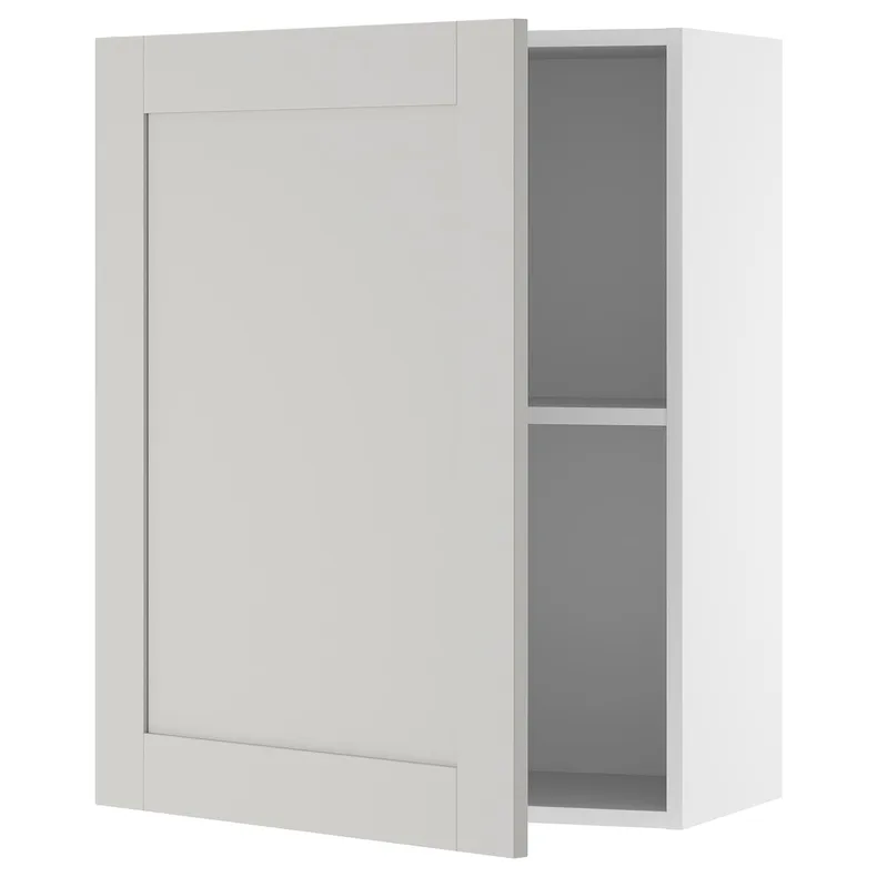 IKEA KNOXHULT КНОКСХУЛЬТ, навісна шафа з дверцятами, сірий, 60x75 см 804.963.08 фото №1
