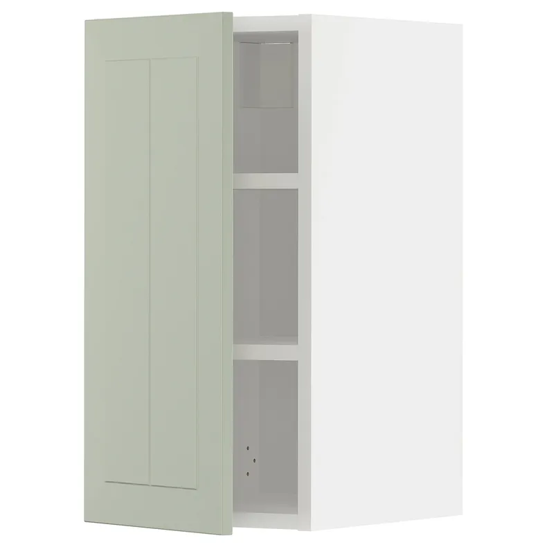 IKEA METOD МЕТОД, навесной шкаф с полками, белый / светло-зеленый, 30x60 см 494.861.80 фото №1