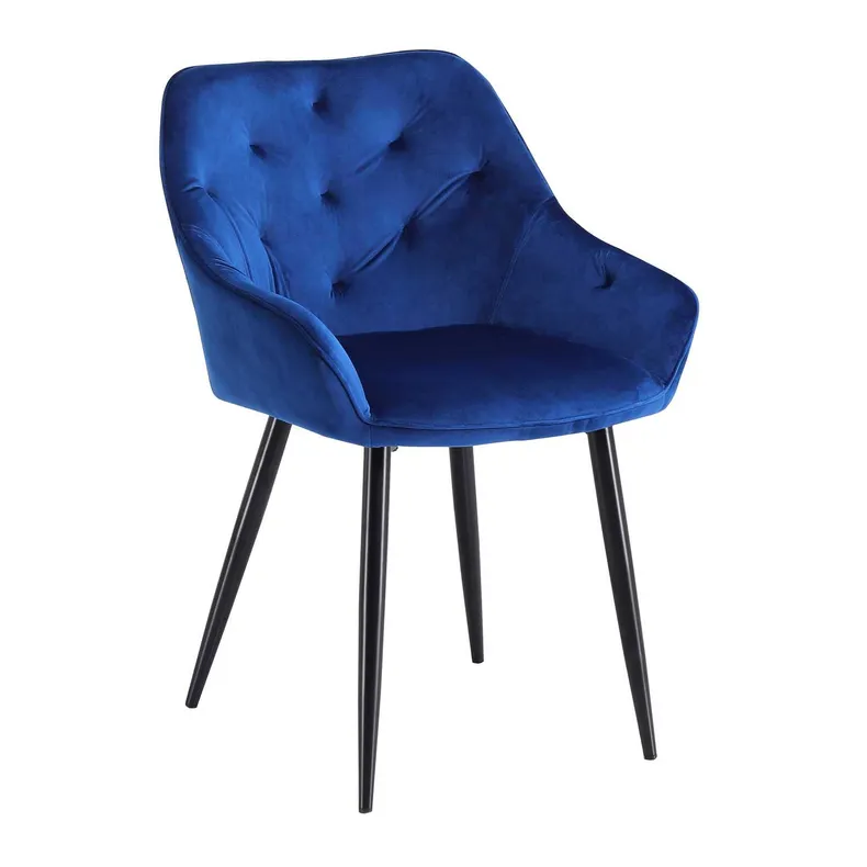 Кухонный стул бархатный HALMAR K487 Velvet, BLUVEL 86 - темно-синий фото №1