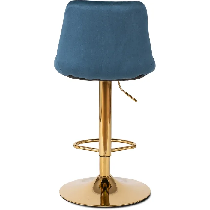 Барный стул бархатный MEBEL ELITE ARCOS Velvet, синий/золотой фото №10