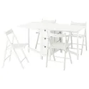 IKEA NORDEN НОРДЕН / FRÖSVI ФРЕСВІ, стіл+4 стільці, білий/білий, 26/89/152 см 495.688.16 фото thumb №1
