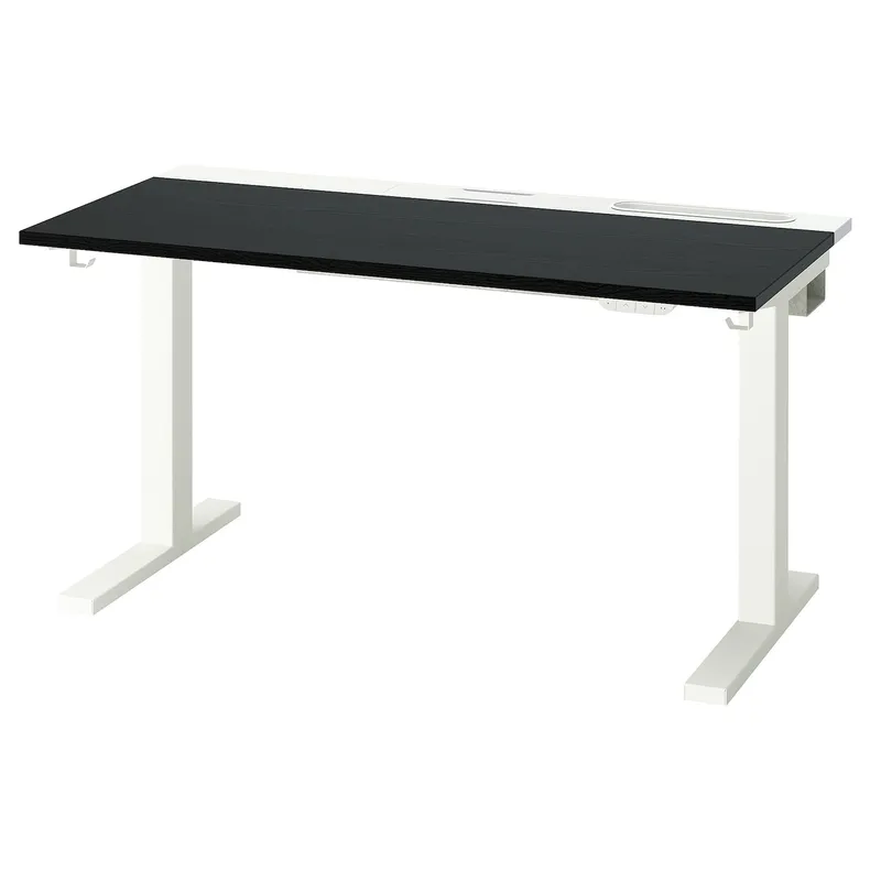 IKEA MITTZON МИТТЗОН, стол / трансф, электрический окл ясень с черными / белыми пятнами, 120x60 см 895.266.07 фото №2