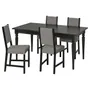 IKEA INGATORP ІНГАТОРП / STEFAN СТЕФАН, стіл+4 стільці, чорний / КНІСА сірий / бежевий, 155 / 215 см 194.675.74 фото