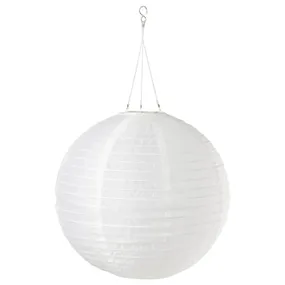 IKEA SOLVINDEN СОЛЬВІНДЕН, LED підвісний світильник сон батар, зовнішній/сфера білий, 45 см 705.136.57 фото