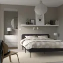 IKEA SLATTUM СЛАТТУМ, каркас кровати с обивкой, Виссл темно-серый, 140x200 см 005.712.45 фото thumb №2