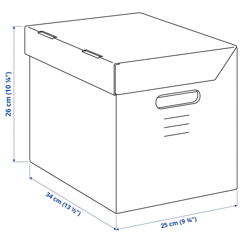 IKEA PAPPIS ПАППІС, коробка з кришкою, коричневий, 25x34x26 см 001.004.67 фото №3