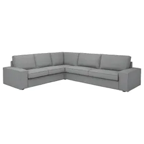 IKEA KIVIK КИВИК, 5-местный угловой диван, Тибблби бежевый / серый 394.404.75 фото