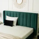 Кровать двуспальная бархатная MEBEL ELITE ARIA Velvet, 160x200 см, Зеленый фото thumb №5