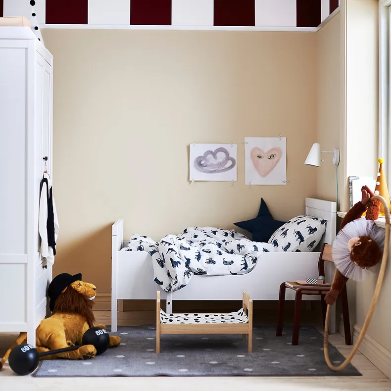 IKEA SUNDVIK СУНДВИК, раздвижная кровать с реечным дном, белый, 80x200 см 490.460.68 фото №5