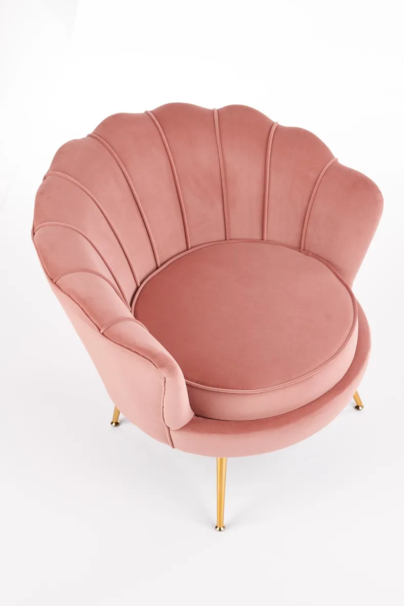 Мягкое кресло HALMAR AMORINITO светло-розовый/золотой фото №6
