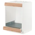 IKEA METOD МЕТОД / MAXIMERA МАКСІМЕРА, підлогова шафа для плити+дух з шухл, білий / Voxtorp імітація. дуб, 60x60 см 594.029.86 фото thumb №1
