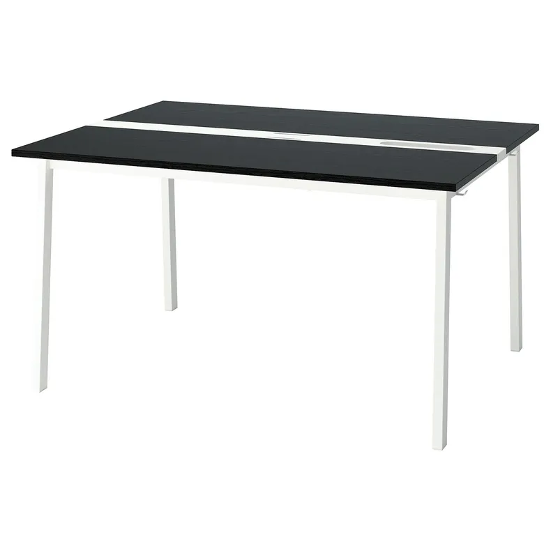 IKEA MITTZON МІТТЗОН, стіл для конференцій, окл попелястий фарбований чорний / білий, 140x108x75 см 595.333.98 фото №1