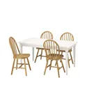 IKEA INGATORP ІНГАТОРП / SKOGSTA СКОГСТА, стіл+4 стільці, білий / дія, 155 / 215 см 995.451.96 фото thumb №1