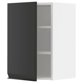 IKEA METOD МЕТОД, навесной шкаф с полками, белый / Уплов матовый антрацит, 40x60 см 794.938.72 фото