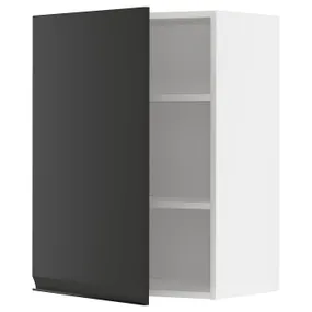 IKEA METOD МЕТОД, навесной шкаф с полками, белый / Уплов матовый антрацит, 60x80 см 194.930.97 фото