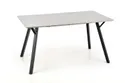 Стол кухонный HALMAR BALROG 140x80 см, каркас - черный, столешница - светло-серая фото thumb №1