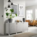 IKEA BESTÅ БЕСТО, комбинация для хранения с дверцами, белый Kallviken / Stubbarp / светло-серый имитация бетона, 180x42x74 см 994.217.42 фото thumb №3