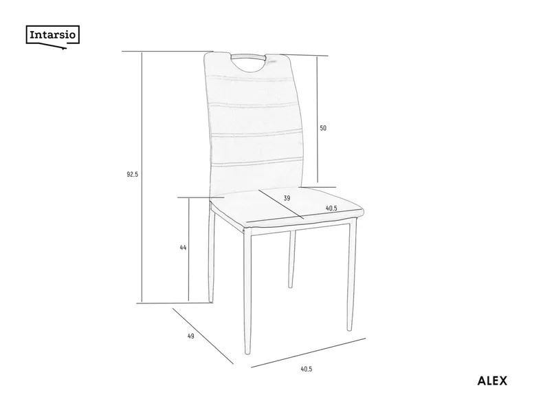 INTARSIO Стілець ALEX чорний каркас/беж фото №5