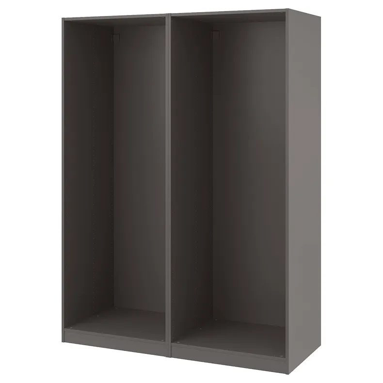 IKEA PAX ПАКС, 2 каркаси гардероба, темно-сірий, 150x58x201 см 794.321.76 фото №1