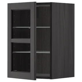 IKEA METOD МЕТОД, навесной шкаф / полки / стеклян дверца, черный / Лерхиттан с черными пятнами, 40x60 см 494.673.70 фото